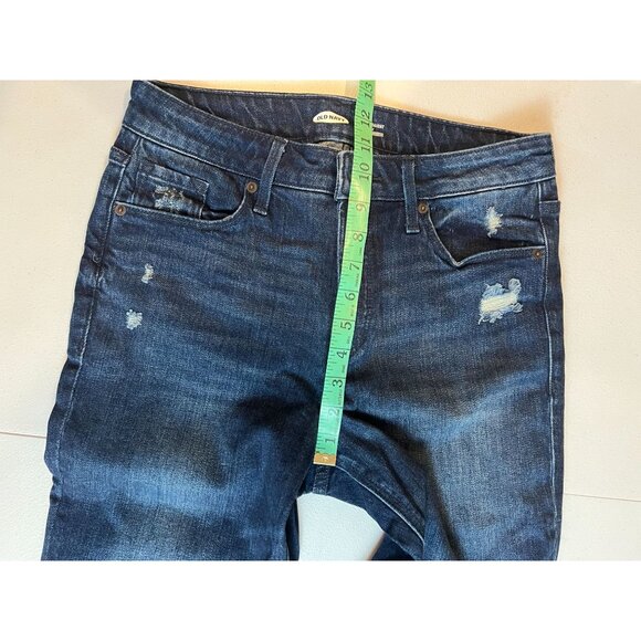 Old Navy Power Straight High Rise Jeans Distressed Secret Slim Pockets Blue W30 - Picture 4 of 9